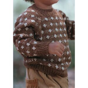 NWT Wild Wawa Kids Autumn Cardigan Alpaca Sweater - Chocolate - 2-3T